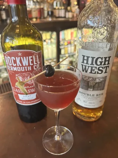 Manhattan, made with High West Double Rye and Rockwell vermouth